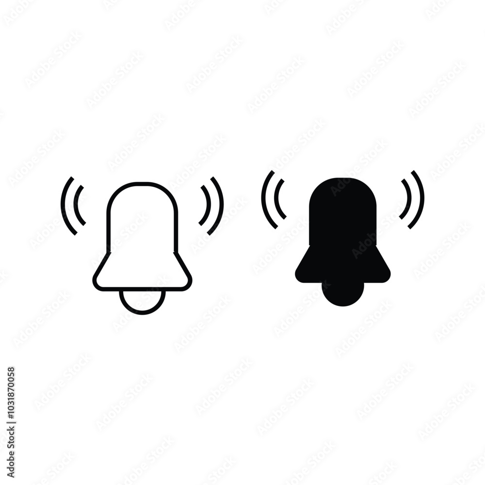Notification bell icon. Outline style. notification bell vector icon Notification bell icon. Outline style. notification bell vector icon