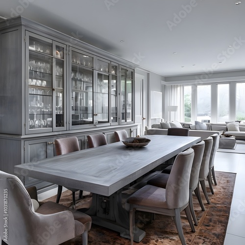diining room with litchen
luxury white dinning room
