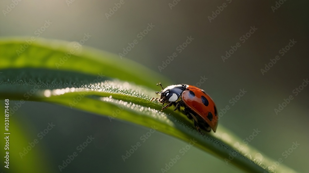 Obraz premium ladybug on a leaf