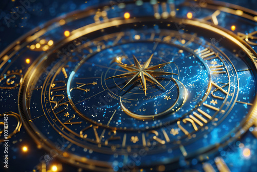 Wallpaper Mural Astrological composition with zodiac circle in signs and symbols Torontodigital.ca