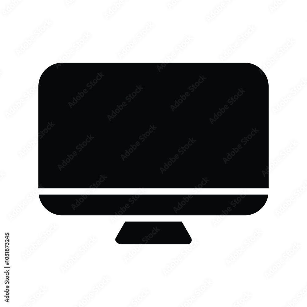 Computer monitor icon. Flat PC symbol. Vector illustration, EPS10.