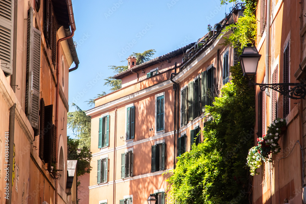 Fototapeta premium Architecture of Rome, Italy. Old buildings and streets on sunny summer day