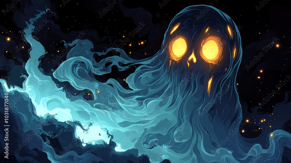 Scary ghosts close up Halloween concept
Scary ghosts close up Halloween concept