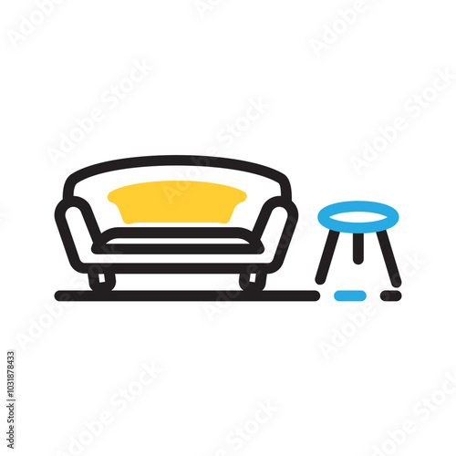 Vector multi color icon for Furniture