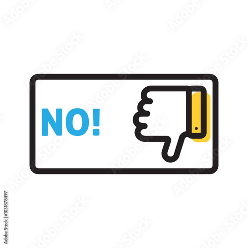 Vector multi color icon for No
