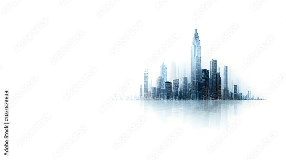 Obraz premium Abstract city skyline made of colorful bar graphs representing the growth and success of a thriving business district or financial center The geometric