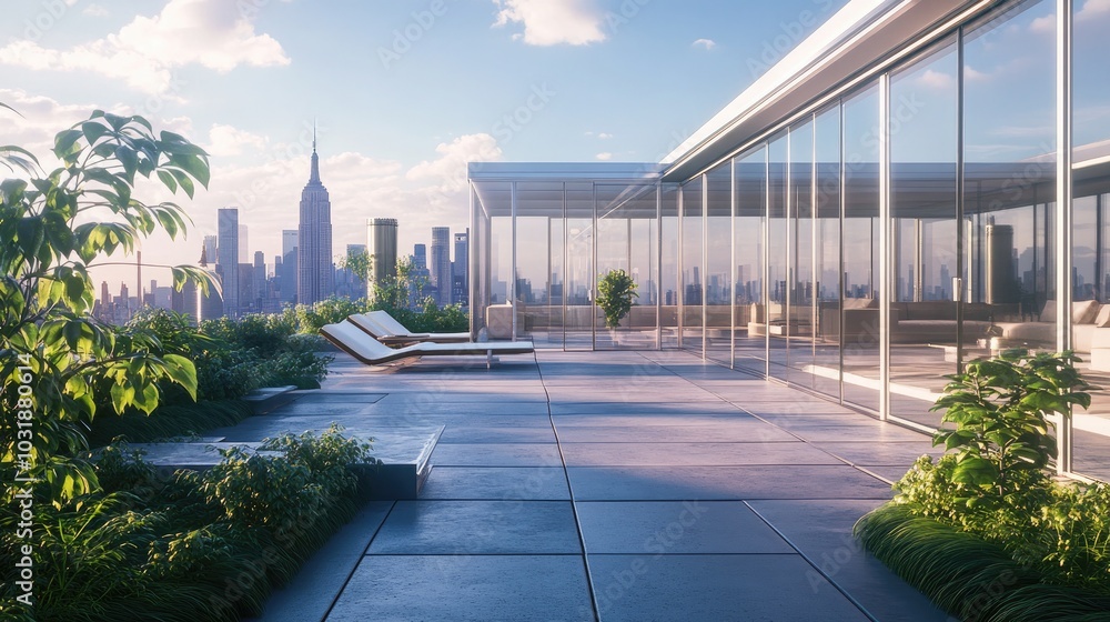 A minimalist 1980s penthouse with glass walls A minimalist 1980s penthouse with glass walls