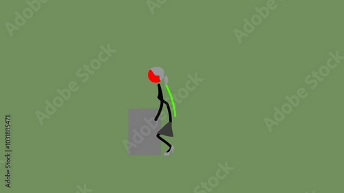 correct lifting. The woman lifts the load correctly. Medical recommendations. 4K video illustration.