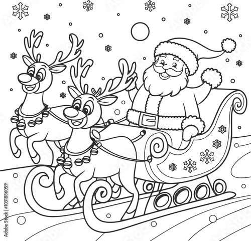 Christmas coloring book page activity for kids and adults, Festive atmosphere - coloring book for children and teenagers.