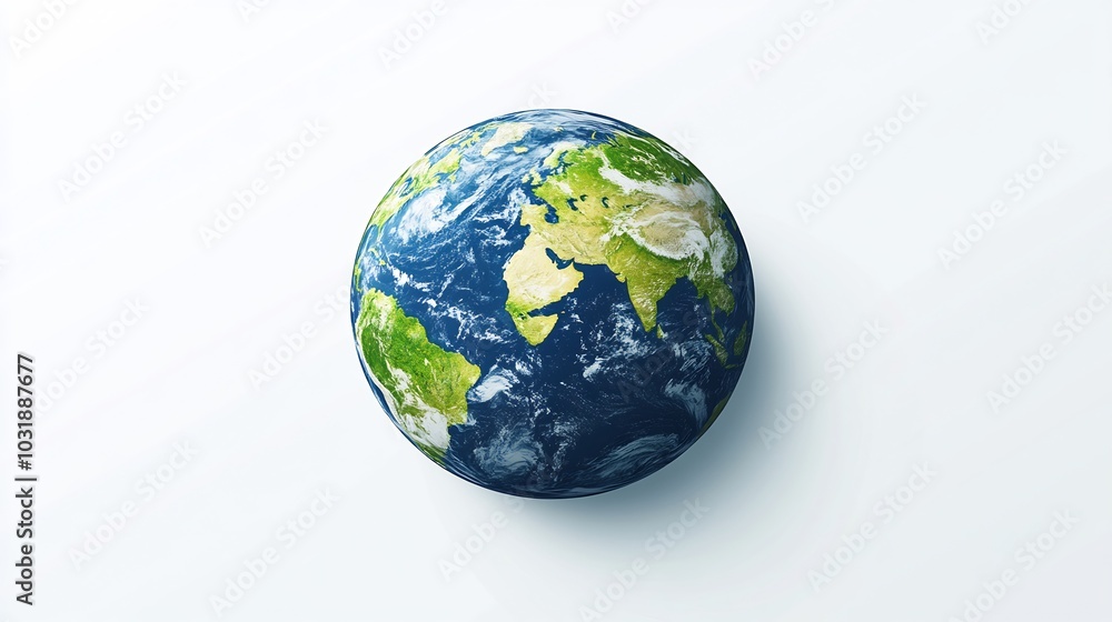 Clean minimalistic illustration of green planet Earth centered on a white background symbolizing Earth Day The globe features vibrant green landmasses and deep blue oceans representing sustainability Clean minimalistic illustration of green planet Earth centered on a white background symbolizing Earth Day The globe features vibrant green landmasses and deep blue oceans representing sustainability