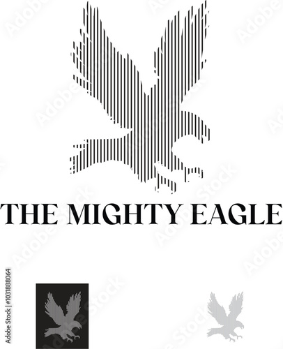 the mighty eagle logo bird line logo
