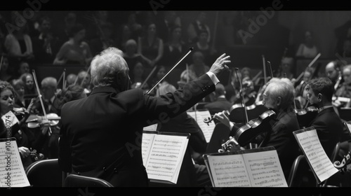 Classical Symphony Orchestra Performing On Stage photo