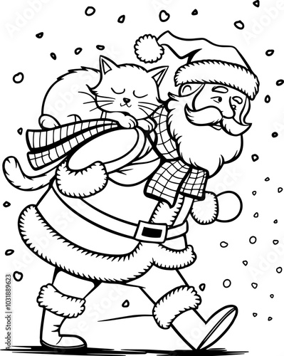 Christmas coloring book page activity for kids and adults, Festive atmosphere - coloring book for children and teenagers.