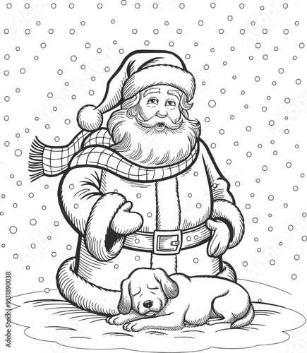 Christmas coloring book page activity for kids and adults, Festive atmosphere - coloring book for children and teenagers.