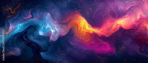 Vibrant Abstract Artwork with Fluid Color Swirls