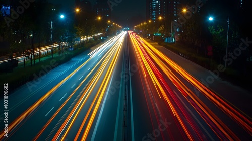 Abstract speed technology background with Hong Kong City night scenes