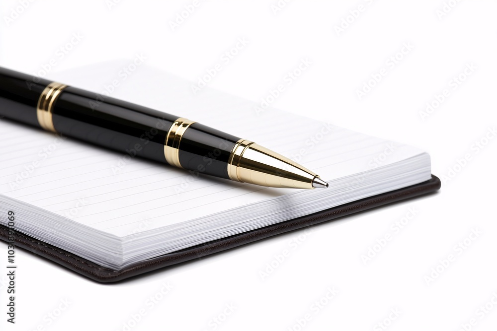 Elegant Pen Resting on a Notebook: A Symbol of Creativity and Organization Elegant Pen Resting on a Notebook: A Symbol of Creativity and Organization