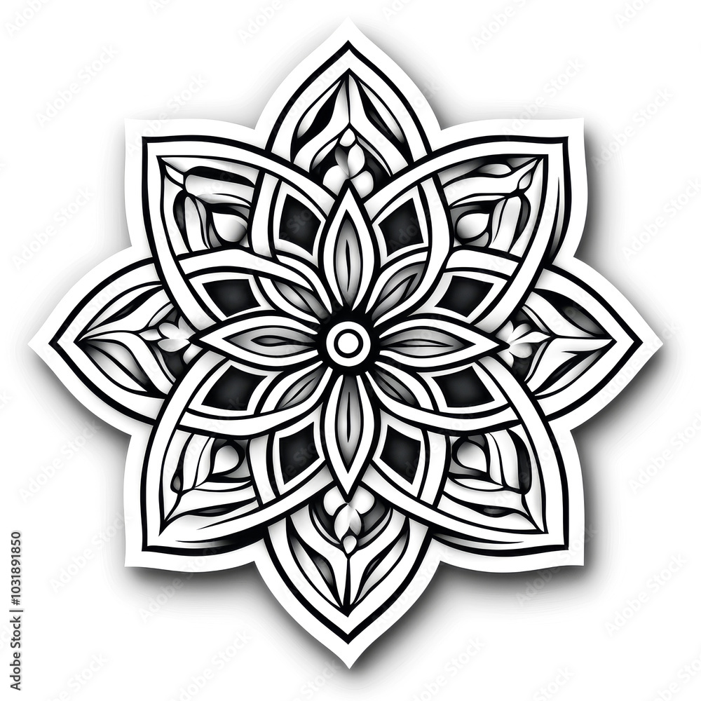 Detailed Mandala Design with Black Ink Detailed Mandala Design with Black Ink