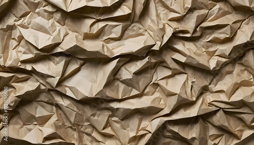 Wallpaper Mural Crumpled brown paper texture with folds and creases, organic design, rustic feel, copy space
 Torontodigital.ca