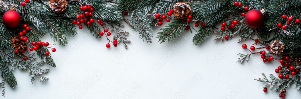 Isolated set of fir branches and berries for decorating your Christmas tree with. Isolated set of fir branches and berries for decorating your Christmas tree with.