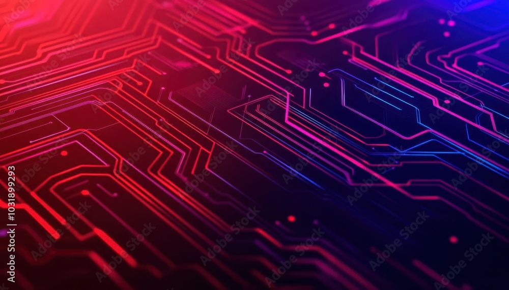Circuitry patterns merging with soundwaves on a gradient tech background tech, audio, digital Circuitry patterns merging with soundwaves on a gradient tech background tech, audio, digital