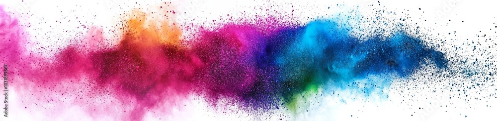Colorful powder explosion against a white background, creating a vibrant and dynamic scene, perfect for advertising, artistic projects, or promotional materials with space for text. Colorful powder explosion against a white background, creating a vibrant and dynamic scene, perfect for advertising, artistic projects, or promotional materials with space for text.