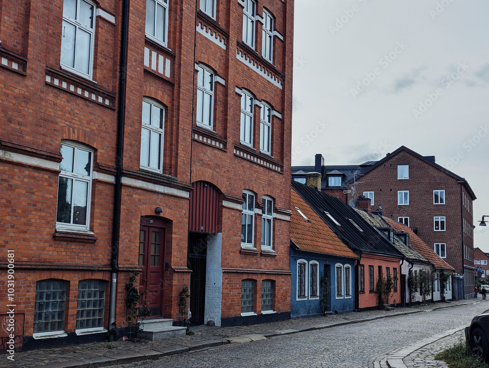 Fototapeta premium streets and church in Lund, Sweden