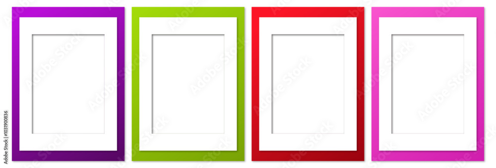 4 colored frames on a transparent background 4 colored frames on a transparent background
