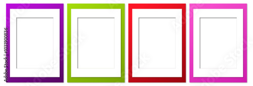 4 colored frames on a transparent background