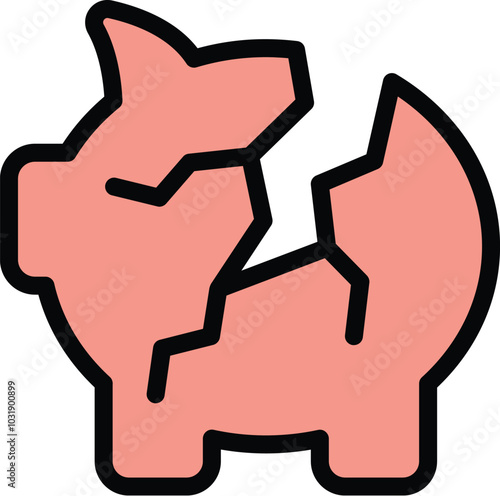 Broken piggy bank representing the concept of financial loss