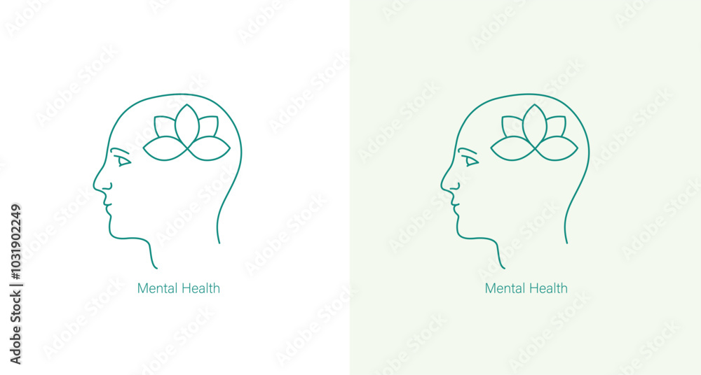 Mental Health Vector Icon for Well-Being and Self-Care Awareness Mental Health Vector Icon for Well-Being and Self-Care Awareness