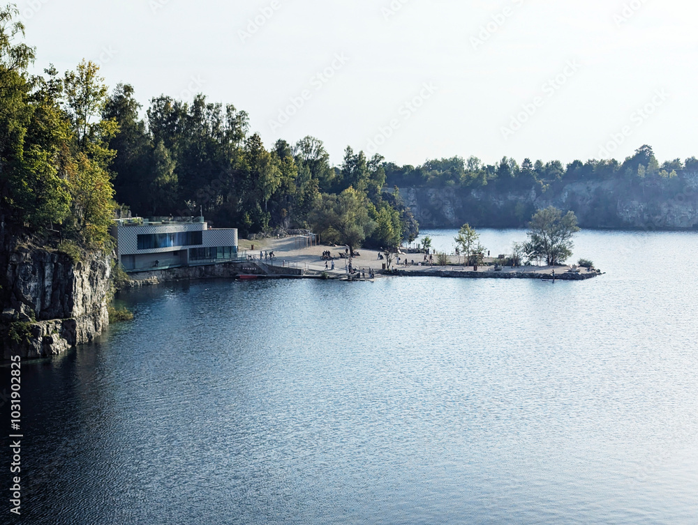 old quarry with clean water and swimming pools for recreation in Krakow, Poland old quarry with clean water and swimming pools for recreation in Krakow, Poland