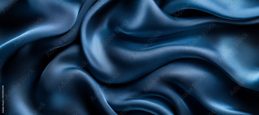 Texture, Background Flowing Blue Satin Cloth with Gentle Waves, Luxury Fashion Photography Texture, Background Flowing Blue Satin Cloth with Gentle Waves, Luxury Fashion Photography