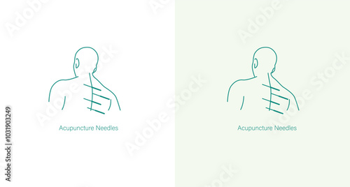 Acupuncture Needles Vector Icon for Pain Relief and Wellness Treatment