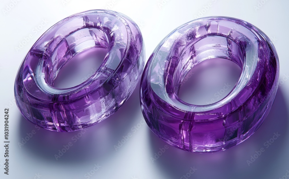 3D rendering illustration of abstract glass shapes with a colorful gradient. 3D rendering illustration of abstract glass shapes with a colorful gradient.