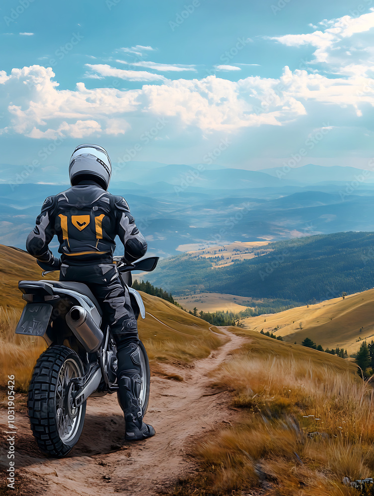 Obraz premium biker in the desert