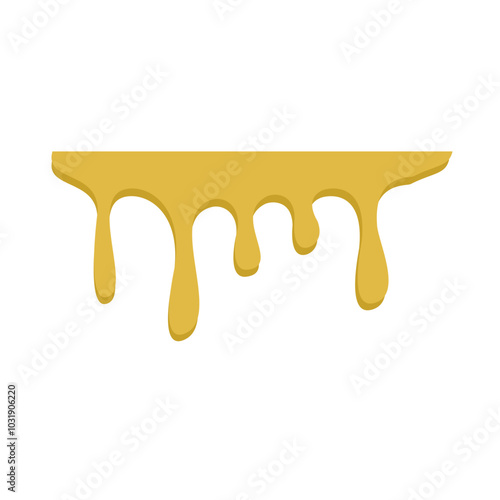 Honey dripping. Golden yellow realistic syrup. Liquid melt illustration