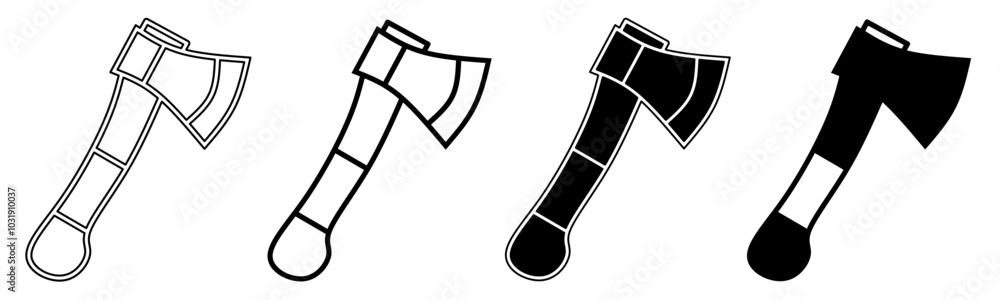 Black and white illustration of a axe. Axe icon collection with line. Stock vector illustration. Black and white illustration of a axe. Axe icon collection with line. Stock vector illustration.
