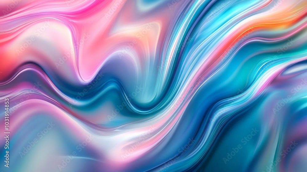 Obraz premium Vibrant Fluid Waves of Colorful Abstraction