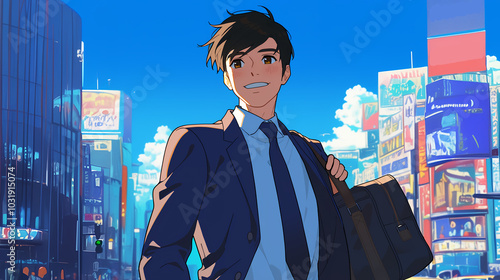 就職活動をする男性