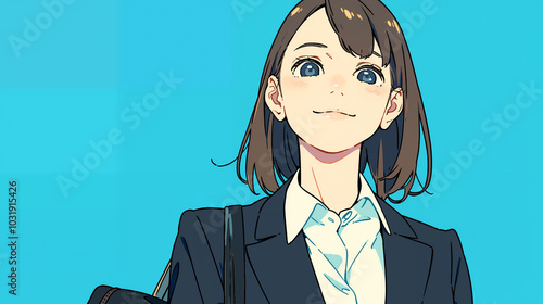 就職活動をする女性　AI