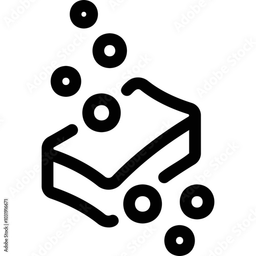 Simple vector icon soap, dish sponge
