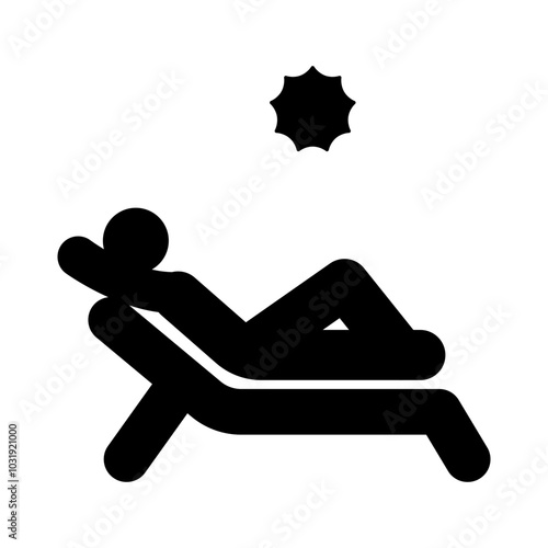 A figure lying to sunbathe
