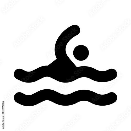 an athlete or figure swimming on the pool