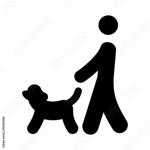 figure walk with his dog
