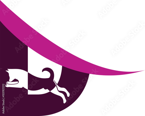 letter D with dog logo design.