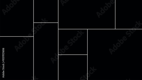Wallpaper Mural Creative vector Template Collage consisting of 9 frames for a photo of a square and rectangular shape. Torontodigital.ca