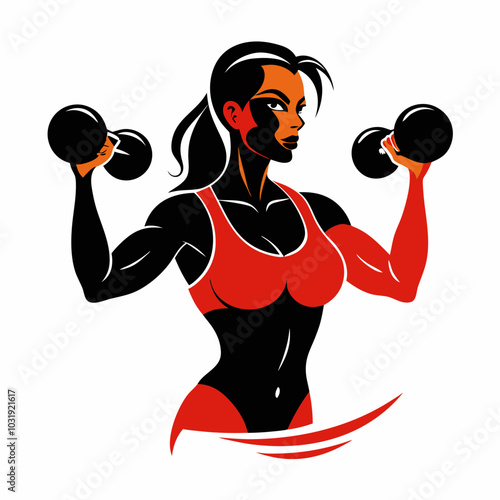 A female fitness silhouette vector illustration on white background