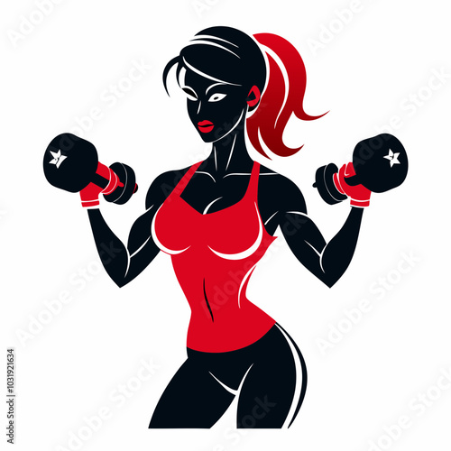 A female fitness silhouette vector illustration on white background