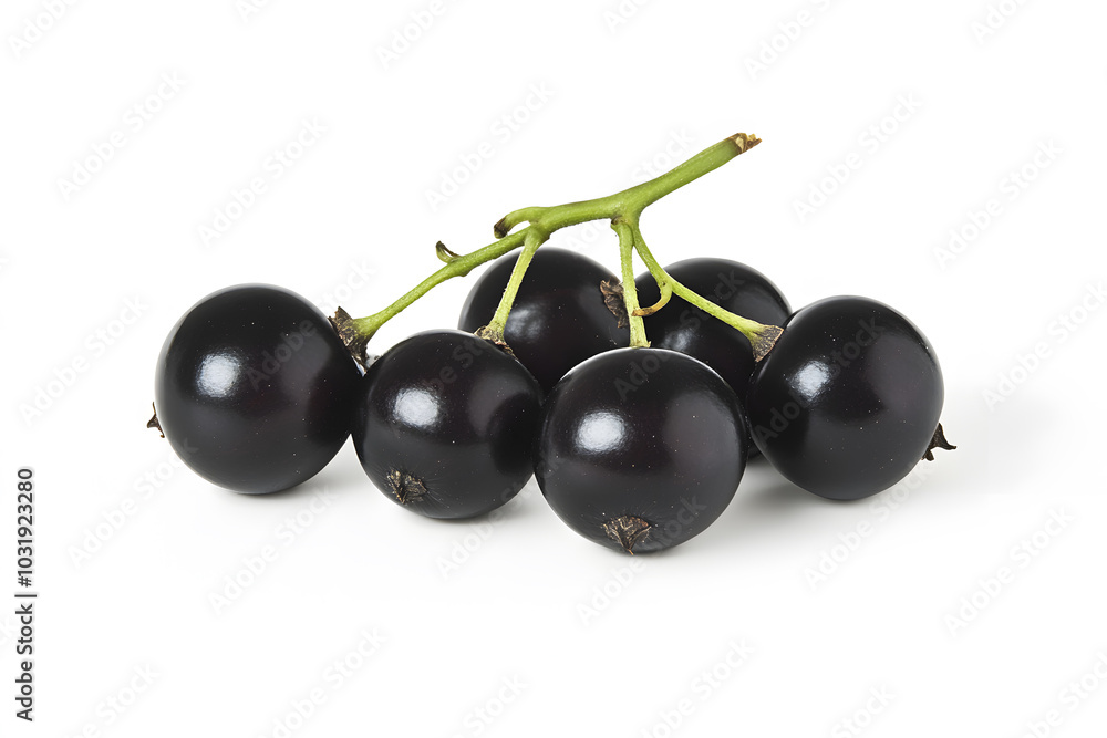 Black currant berries isolated on white background Black currant berries isolated on white background
